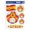 Beistle Club Pack of 72 Red, Yellow and White "Spain" Peel 'N Place Soccer Balls and Flag Decals 17"